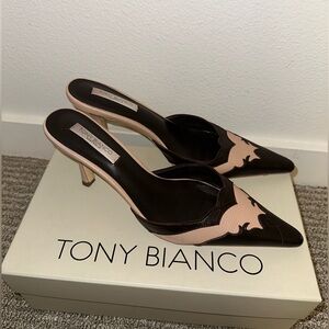Tony Bianco brown kitten heels